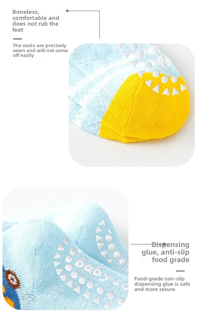 2026 Kids Anti Slip Socks Boys Girls Spring Summer Cartoon Breathable Mesh Short Socks 5 Pairs