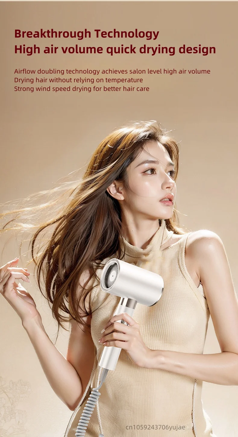 New Product: No Drilling Wall Mounted Hair Dryer With 2400W Super Power, Fast Drying, Blue Light, Silent, Hotel Home Hair Dryer