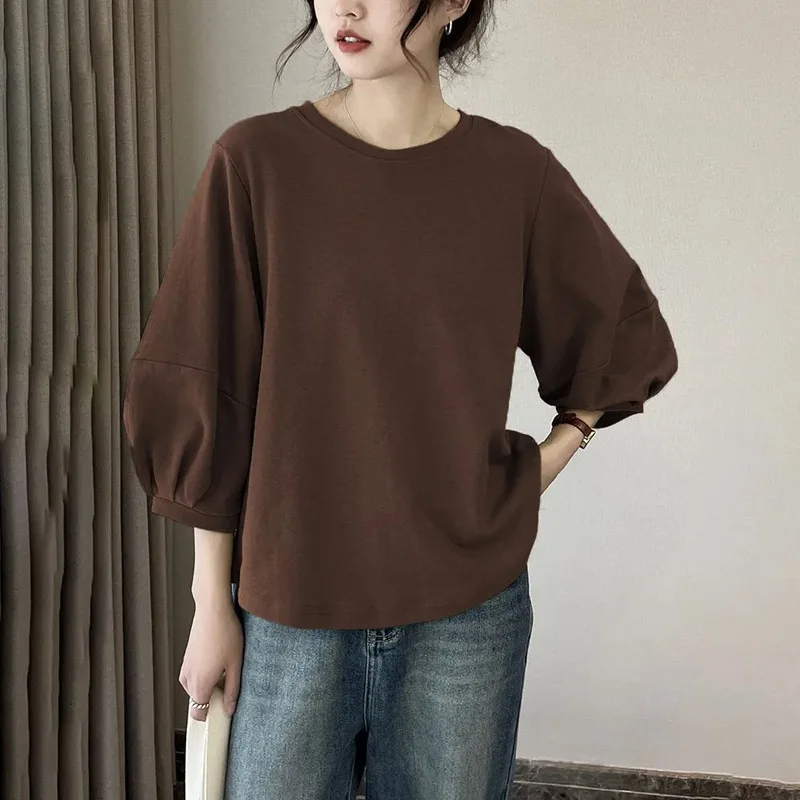 Women's Casual Retro Round Neck Women's Clothing Office Lady Fashion New Arrival Trendy Comfortable