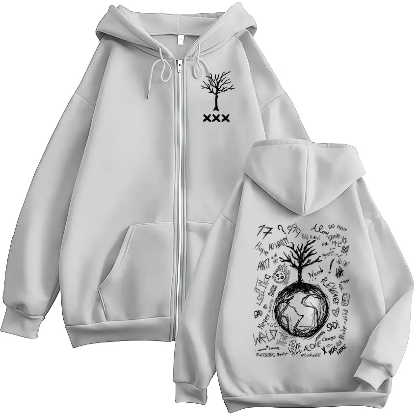 Rapper XXXTentacion Music Album 2026 Print Zipper Hoodie Men Women Casual Fashion Fleece Oversized Long Sleeve Jacket Sweatshirt