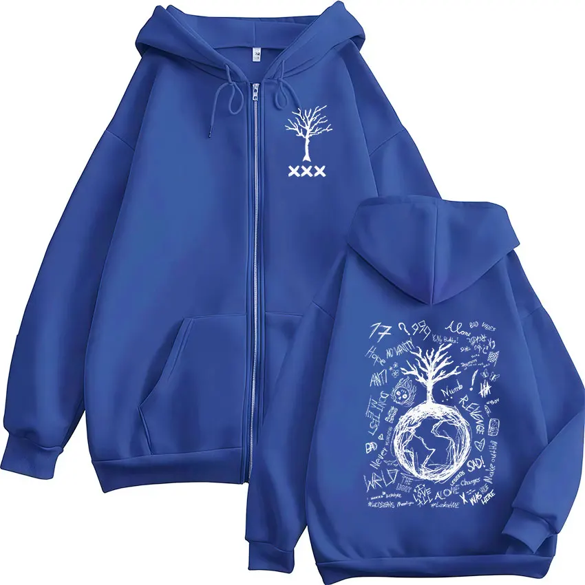 Rapper XXXTentacion Music Album 2026 Print Zipper Hoodie Men Women Casual Fashion Fleece Oversized Long Sleeve Jacket Sweatshirt