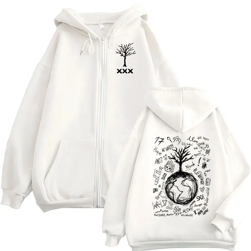 Rapper XXXTentacion Music Album 2026 Print Zipper Hoodie Men Women Casual Fashion Fleece Oversized Long Sleeve Jacket Sweatshirt