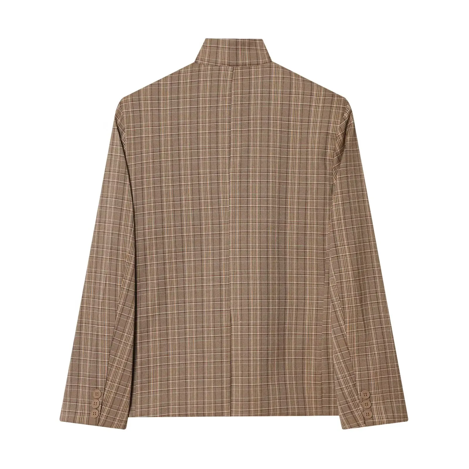 TFAFXY 2026 Spring Women Casual Blazer Long Sleeve Stand Collar Single Button Irregular Office Suit Jacket Female Coat OL