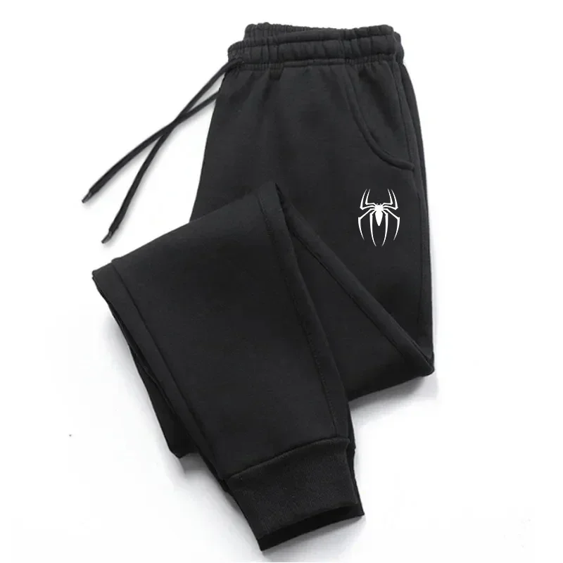 2026 New Four Seasons Casual Fashion Men's Sports Pants Spider Jogging Pants Autumn/Winter Daily Casual Pulling Rope Tray