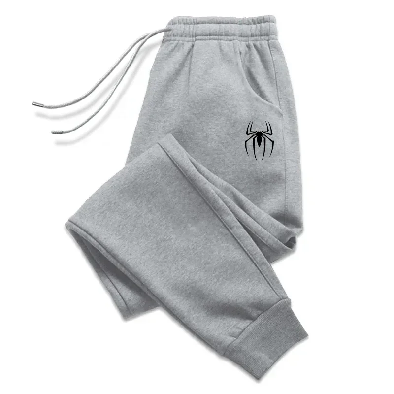 2026 New Four Seasons Casual Fashion Men's Sports Pants Spider Jogging Pants Autumn/Winter Daily Casual Pulling Rope Tray