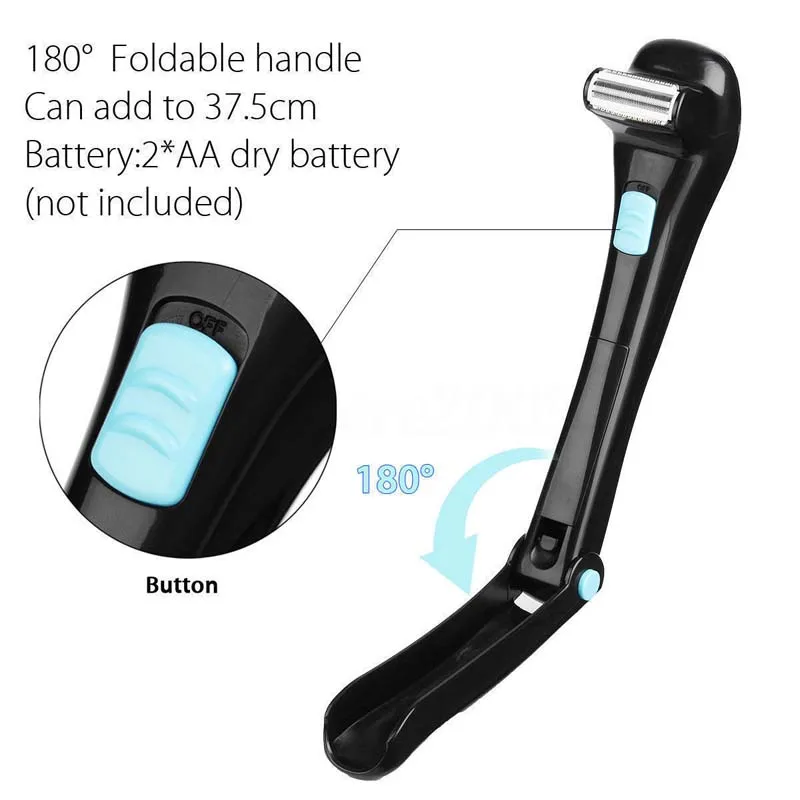 2026 Portable Back Shaver for Men Body Razor Hair Trimmer Foldable Long Handle Groomer Hair Removal