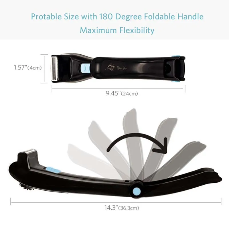2026 Portable Back Shaver for Men Body Razor Hair Trimmer Foldable Long Handle Groomer Hair Removal
