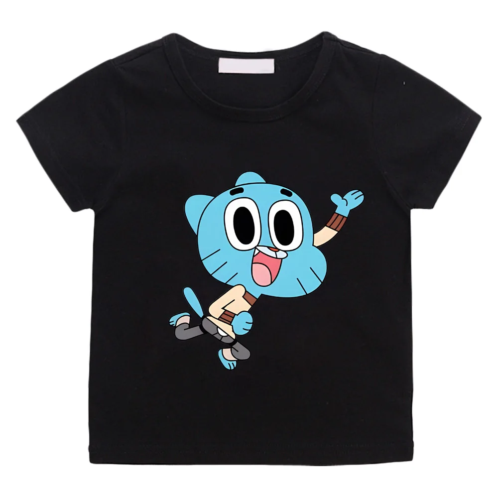 Kawaii Cotton T Shirt The Wonderfully Weird World of Gumball Kids T-Shirt Street Fashion Graphic Tshirts Breathable Casual Tees