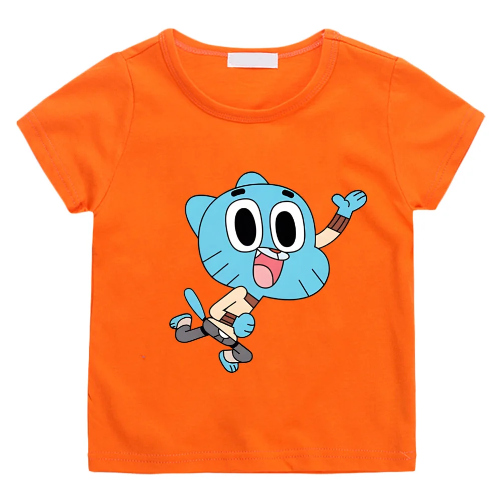 Kawaii Cotton T Shirt The Wonderfully Weird World of Gumball Kids T-Shirt Street Fashion Graphic Tshirts Breathable Casual Tees