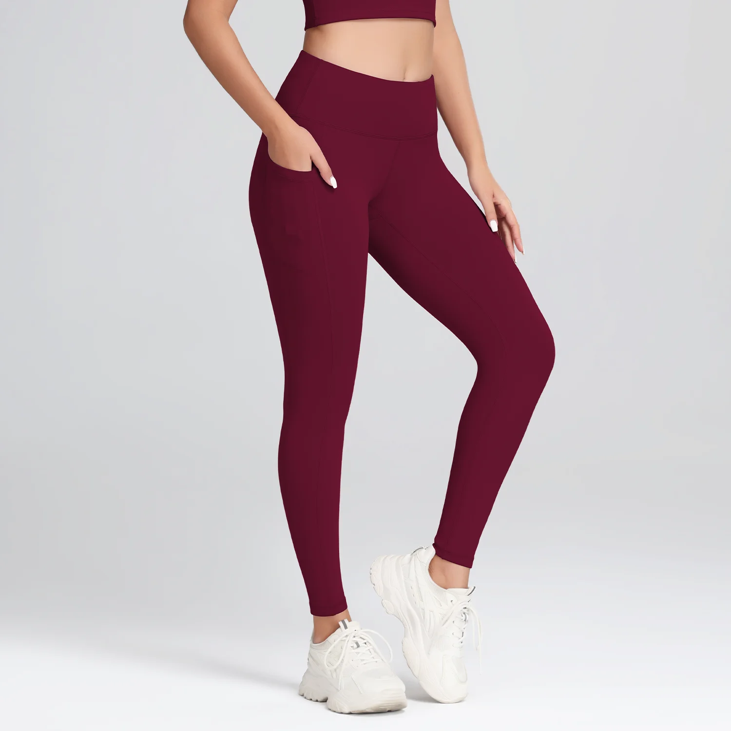 1/3Pcs Women's Soft Sports Leggings With Pockets For Women High Waisted Workout Yoga Running Push Up Gym Fitness Tight Pants