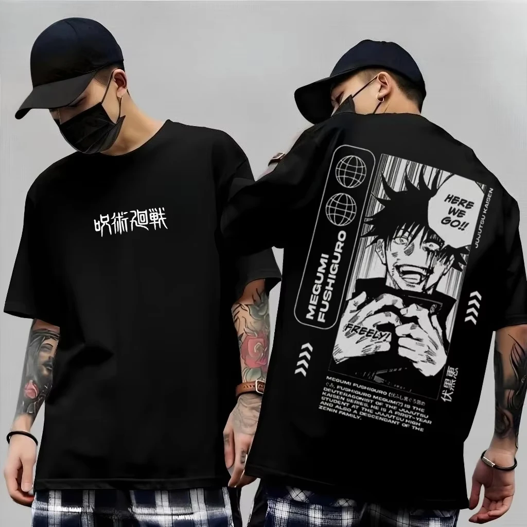 Men's Anime Jujutsu Kaisen T Shirt Toji Fushiguro Cotton Tee Women Short-sleeve Streetwear Casual Gojo Satoru 2026 New Summer