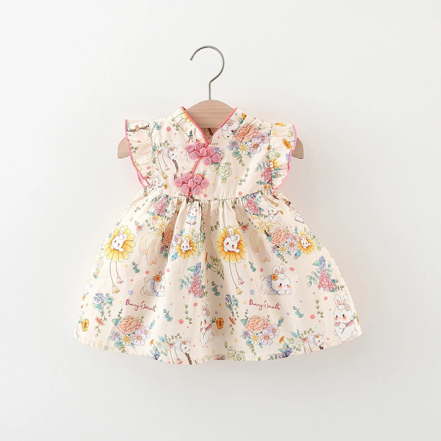 Baby Girls' Dresses Summer Floral And Cartoon-Printed Cute Girls' Dresses Sweet Chinese-Style Qipao Baby Dresses Baby Girl Cloth
