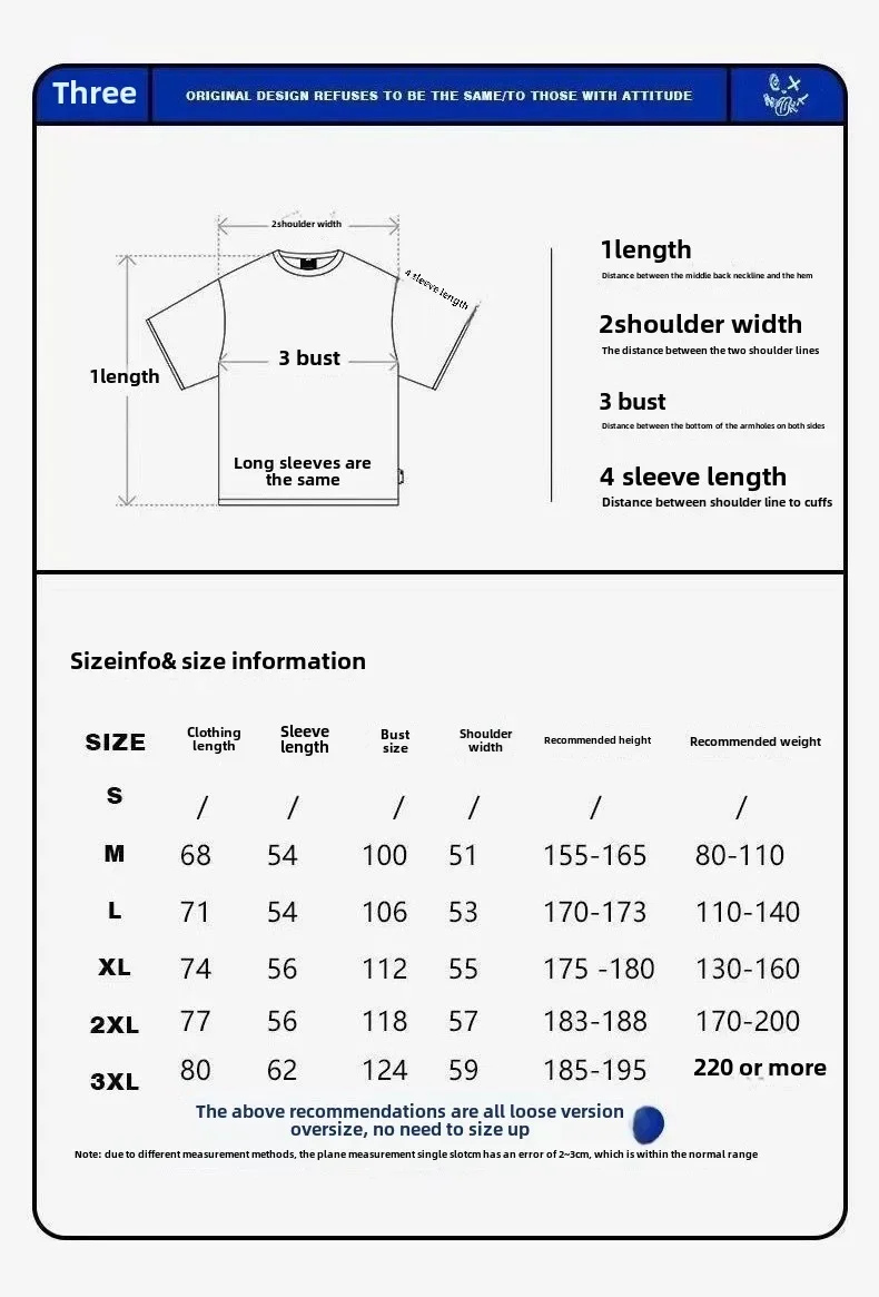 800gsm T-shirt Men's Three-pin High-gram Weight High-grade Long-staple Pure Cotton Thickened Japanese Long Sleeves