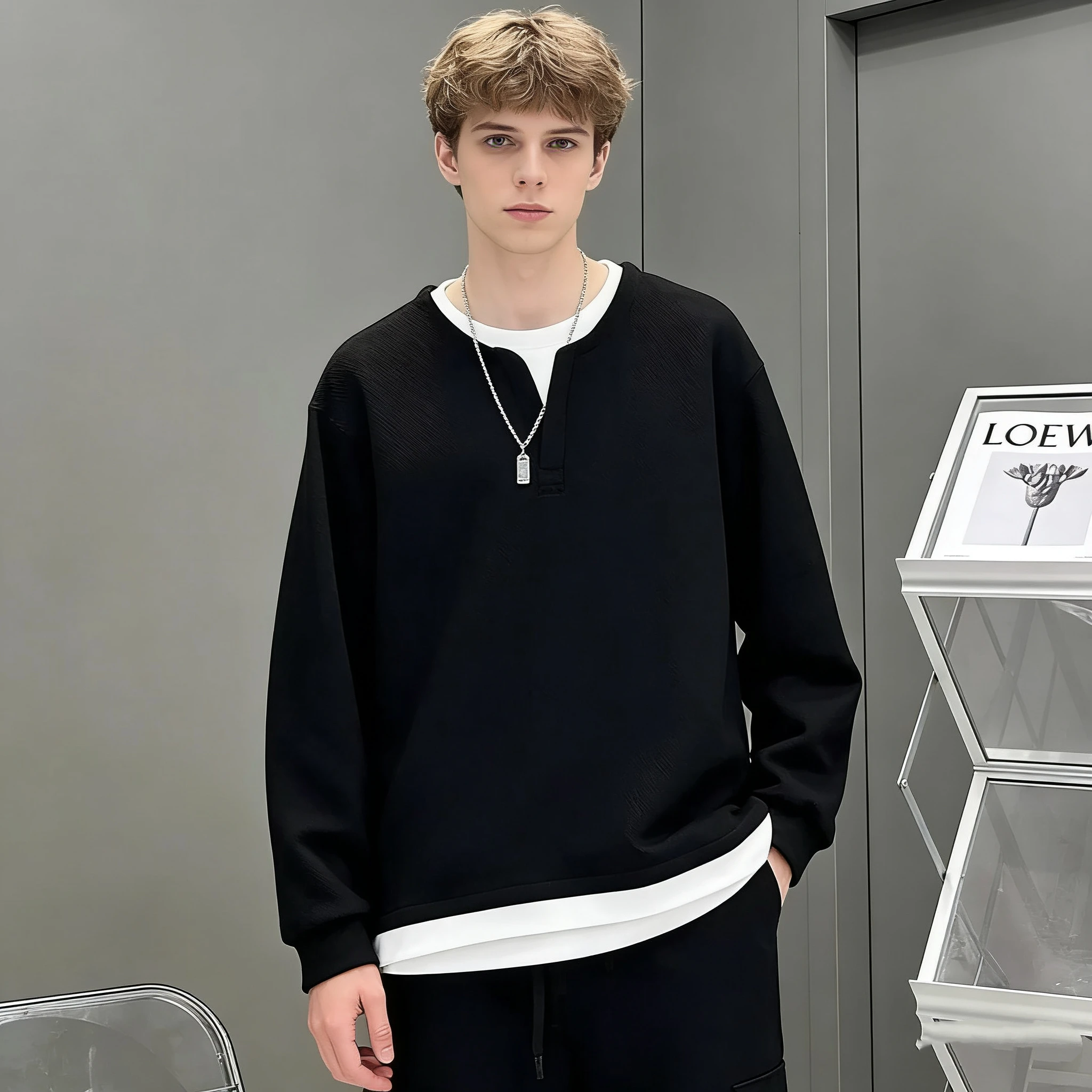 Spring autumn Men New T Shirts Fashion casual Long Sleeved Oversized Y2K T-Shirt Harajuku Streetwear Academia Hip Hop tee tops