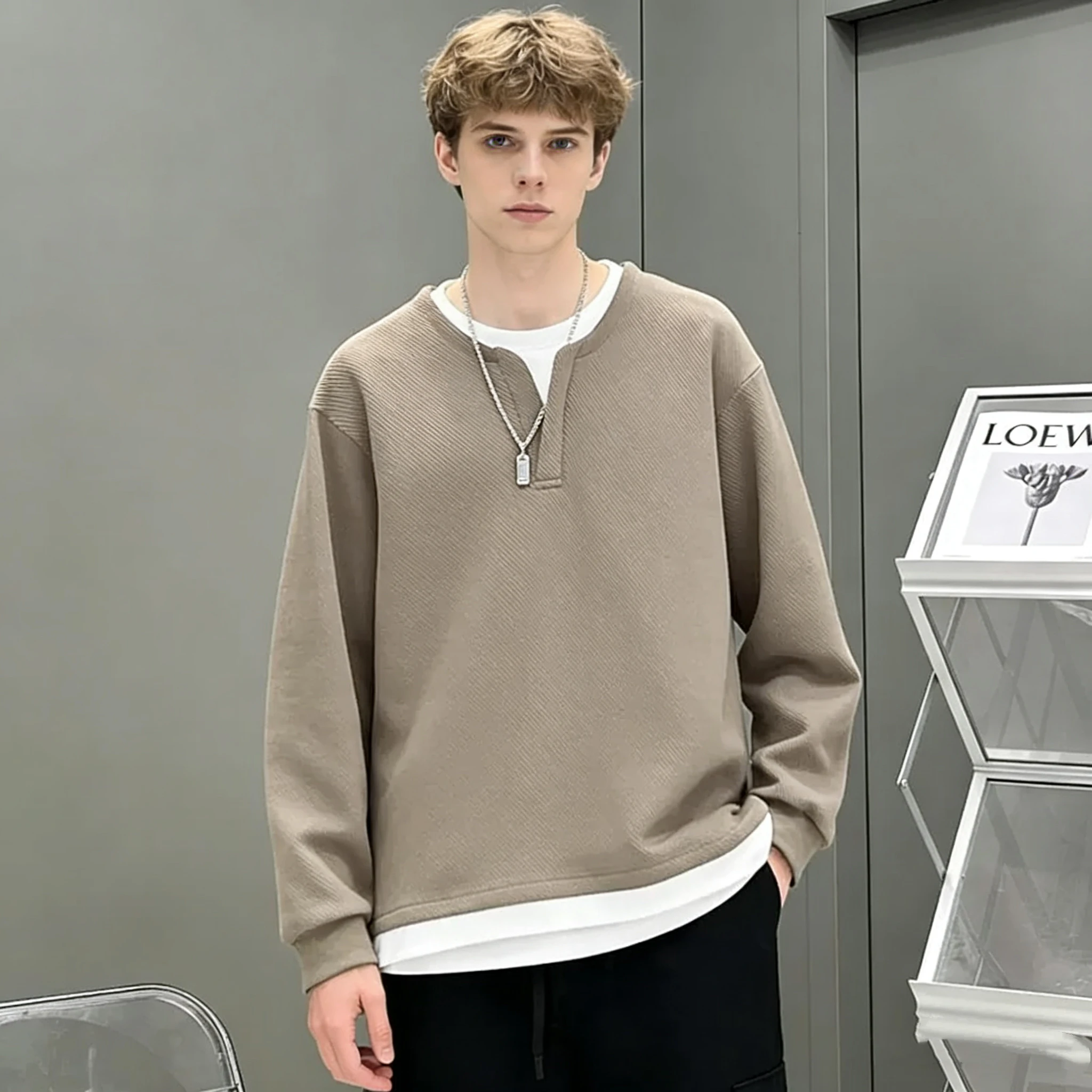 Spring autumn Men New T Shirts Fashion casual Long Sleeved Oversized Y2K T-Shirt Harajuku Streetwear Academia Hip Hop tee tops