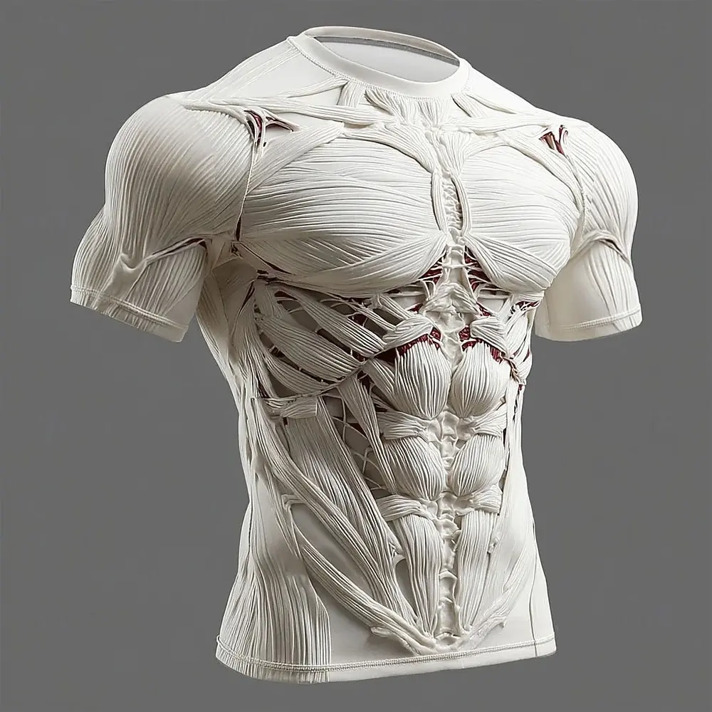 Horror Human Muscle Skeleton T-Shirts 3D Print Men Women Short Sleeve Round Neck T Shirt Casual Tops Harajuku Tees Man Clothing