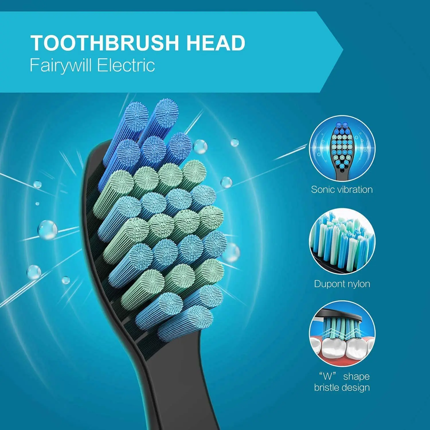 10 Pcs/Pack Replacement Brush Heads For Seago For Fairywill Electric Toothbrush Head Dupont Bristle Brush Refill Tooth Clean