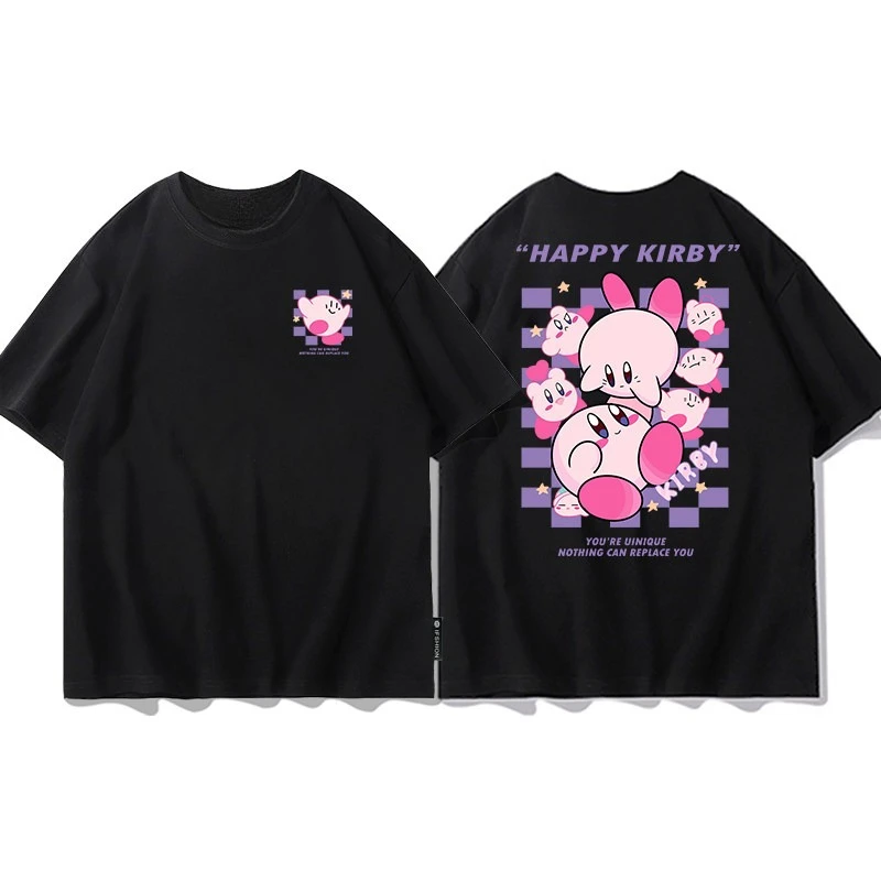Cartoon Kirby Short-sleeved T-shirt for Men 2026 Summer Anime-style Pure Cotton T-shirt Japanese Style Fashion Apparel