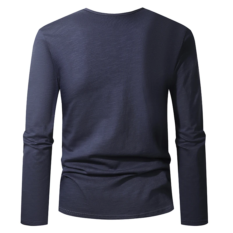 100% Cotton Men T Shirt Long Sleeve High Quality Male Tshirt Casual Fashion Tops Tee Soft Homme Clothing Black White T-shirt Men