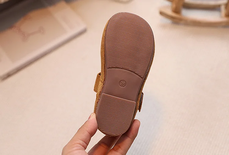 Girls Leather Shoes Toddlers Flats Princess Sweet Little Kids Soft Shoes T-strap Retro Classic Children's Dress Shoes for Party