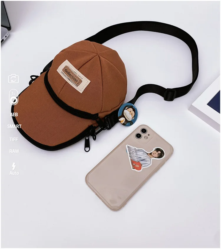 Korean Version of Ins-style Versatile Women's Crossbody Bag, Ruiying Hat, Trendy and Individualistic Men's Shoulder Bag