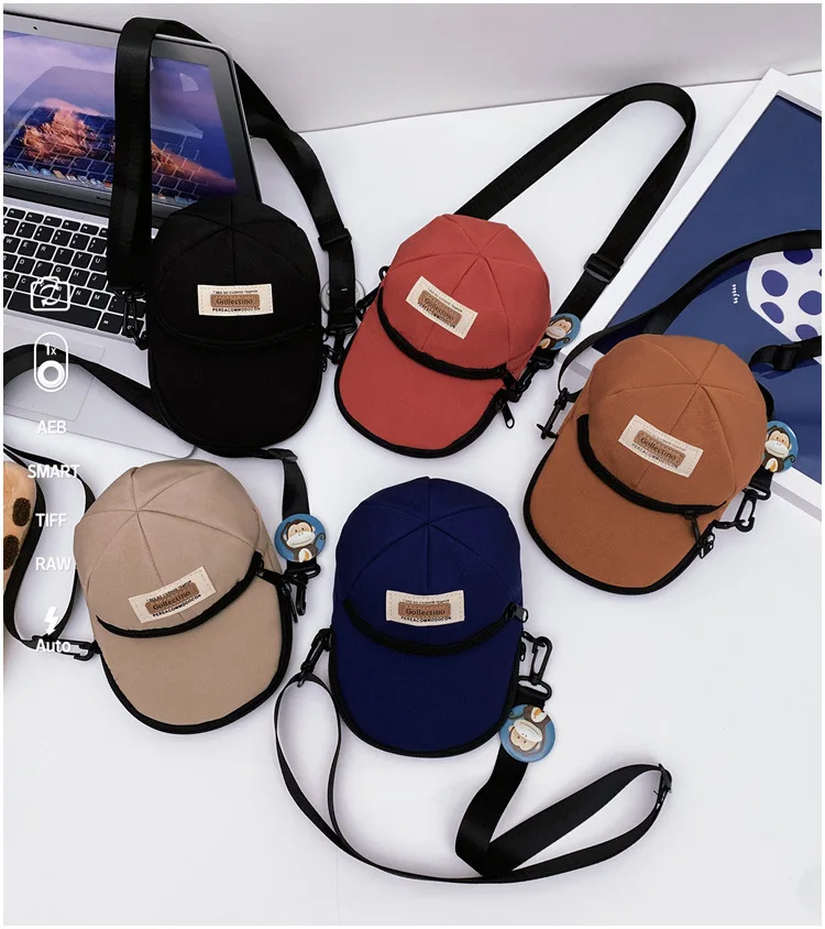 Korean Version of Ins-style Versatile Women's Crossbody Bag, Ruiying Hat, Trendy and Individualistic Men's Shoulder Bag