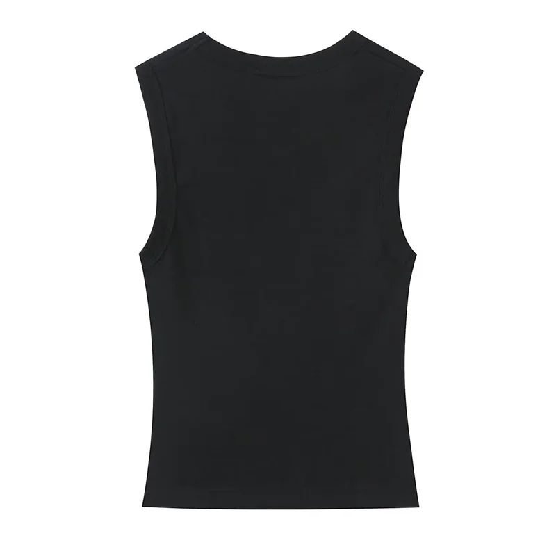 Women's Top 2026 Spring New Style Solid Color Sleeveless Sexy V-Neck Simple Slim Fit Top Casual Fashion Versatile