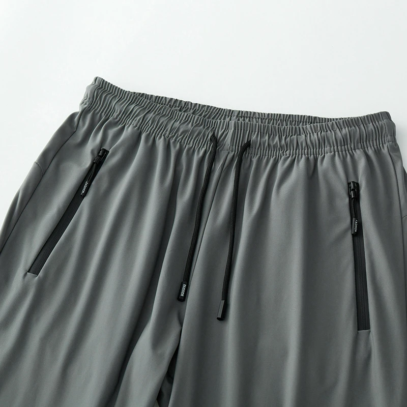 Men's Ice Silk Casual Shorts Summer Thin Quick Dry Breathable Sports 5-inch Pants Loose Plus Size Running Outdoor Beach Shorts