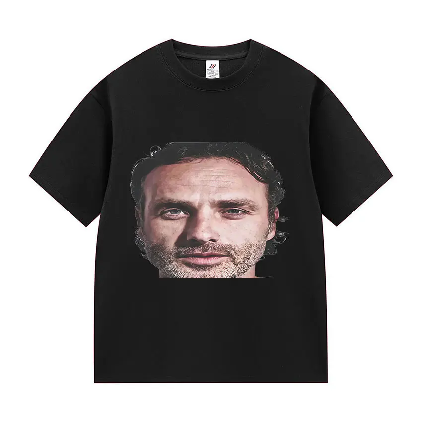 Rick Grimes Zest Face T Shirt The Walking Dead Funny Graphic T-Shirt Men's women Vintage Fashion Oversized T-Shirts Streetwear