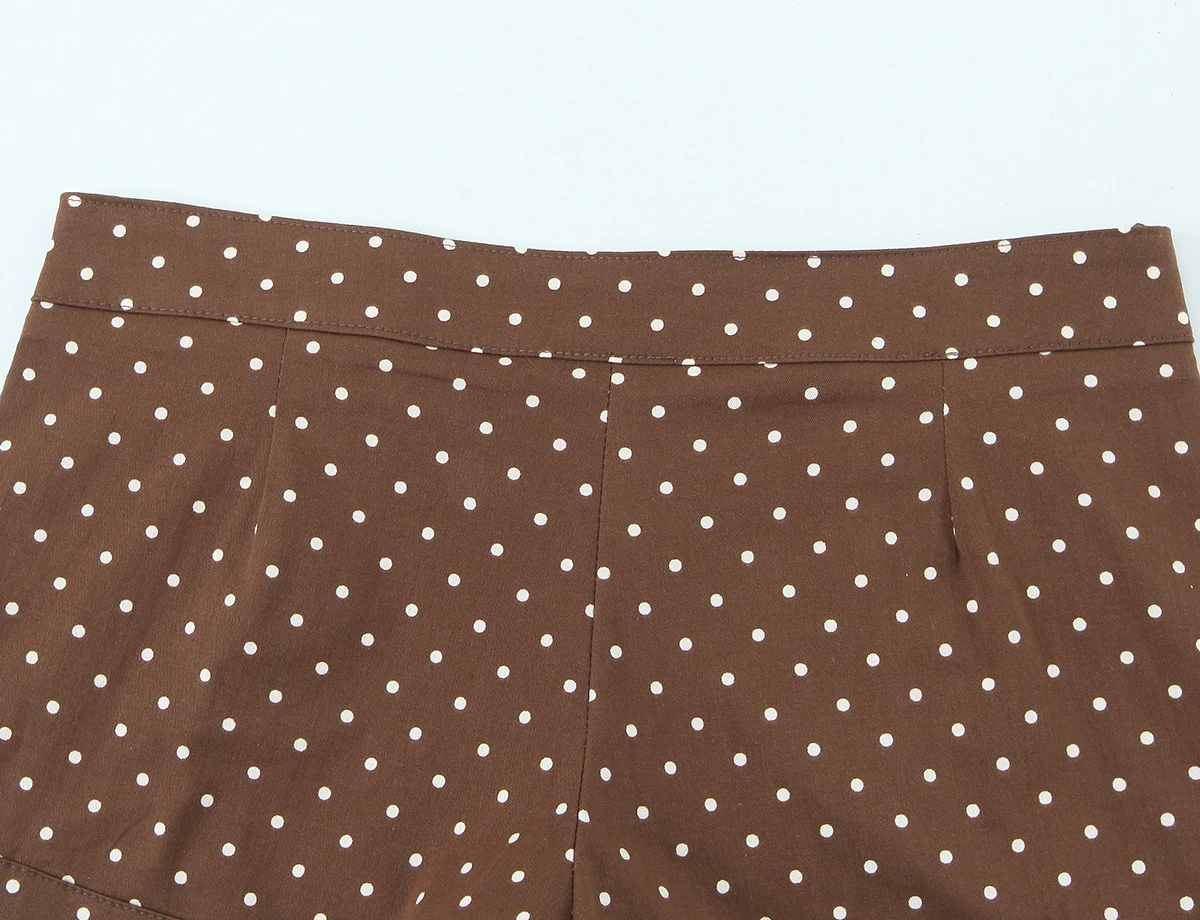ZERAINS European and American style 2026 summer new women's short sleeved round neck polka dot versatile top and shorts set