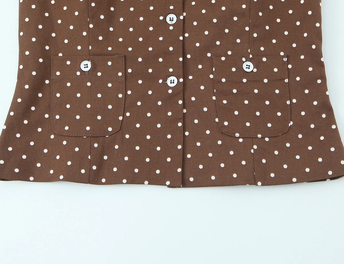 ZERAINS European and American style 2026 summer new women's short sleeved round neck polka dot versatile top and shorts set