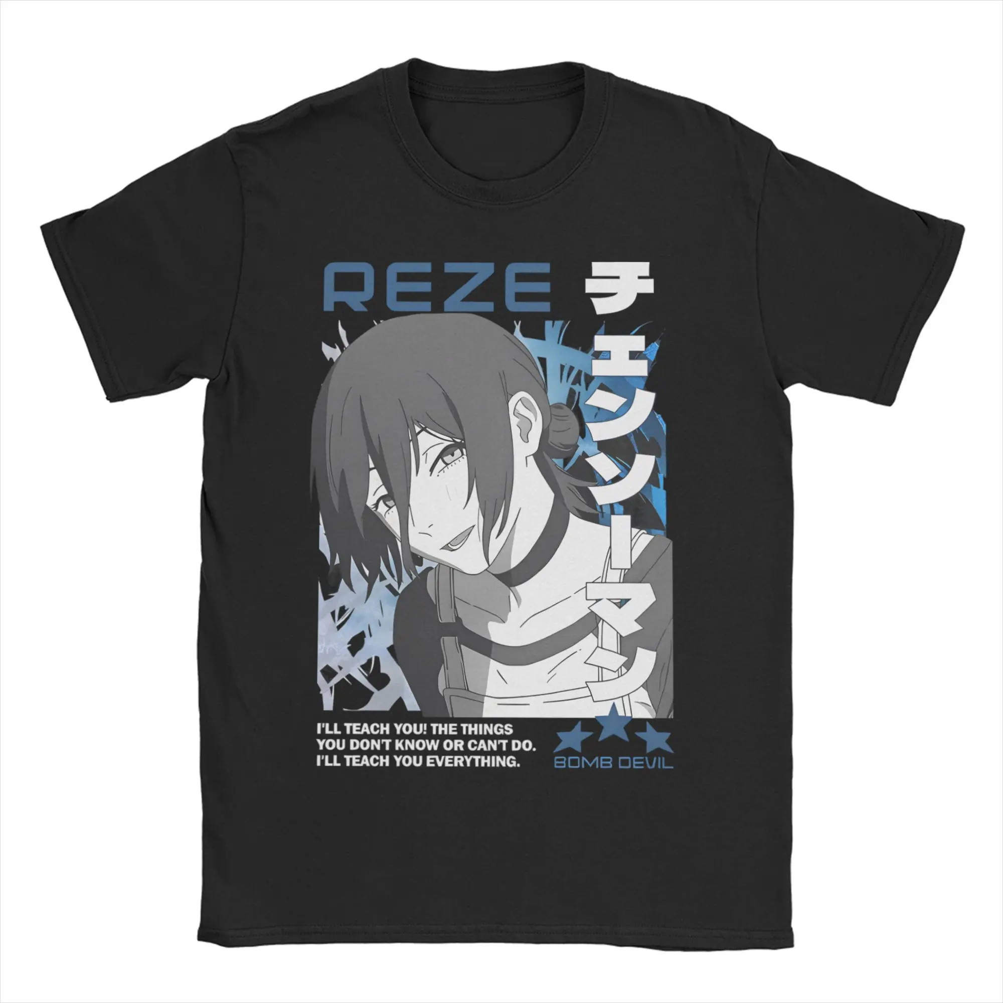 Summmer New Anime Chainsaw Man Reze Printed T-shirt Men's and Women's T-shirt Children's and Parental Clothing Boy Girl T-shirt