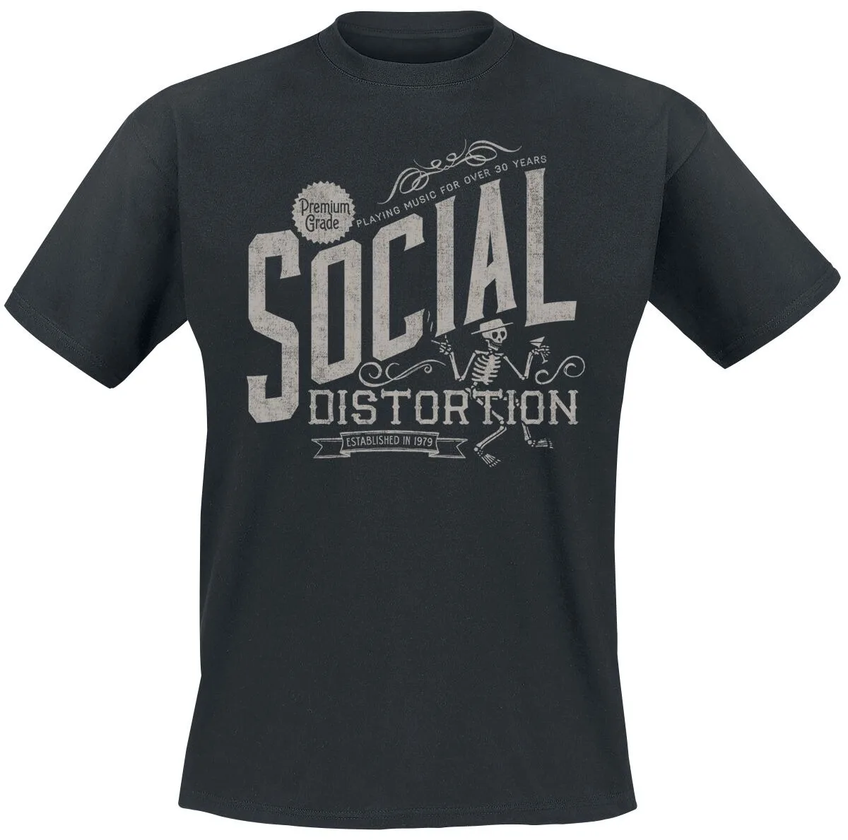 Social Distortion Vintage Skeleton Print T Shirt, 100% Cotton Unisex, Punk Rock Streetwear, Fan Graphic Tee