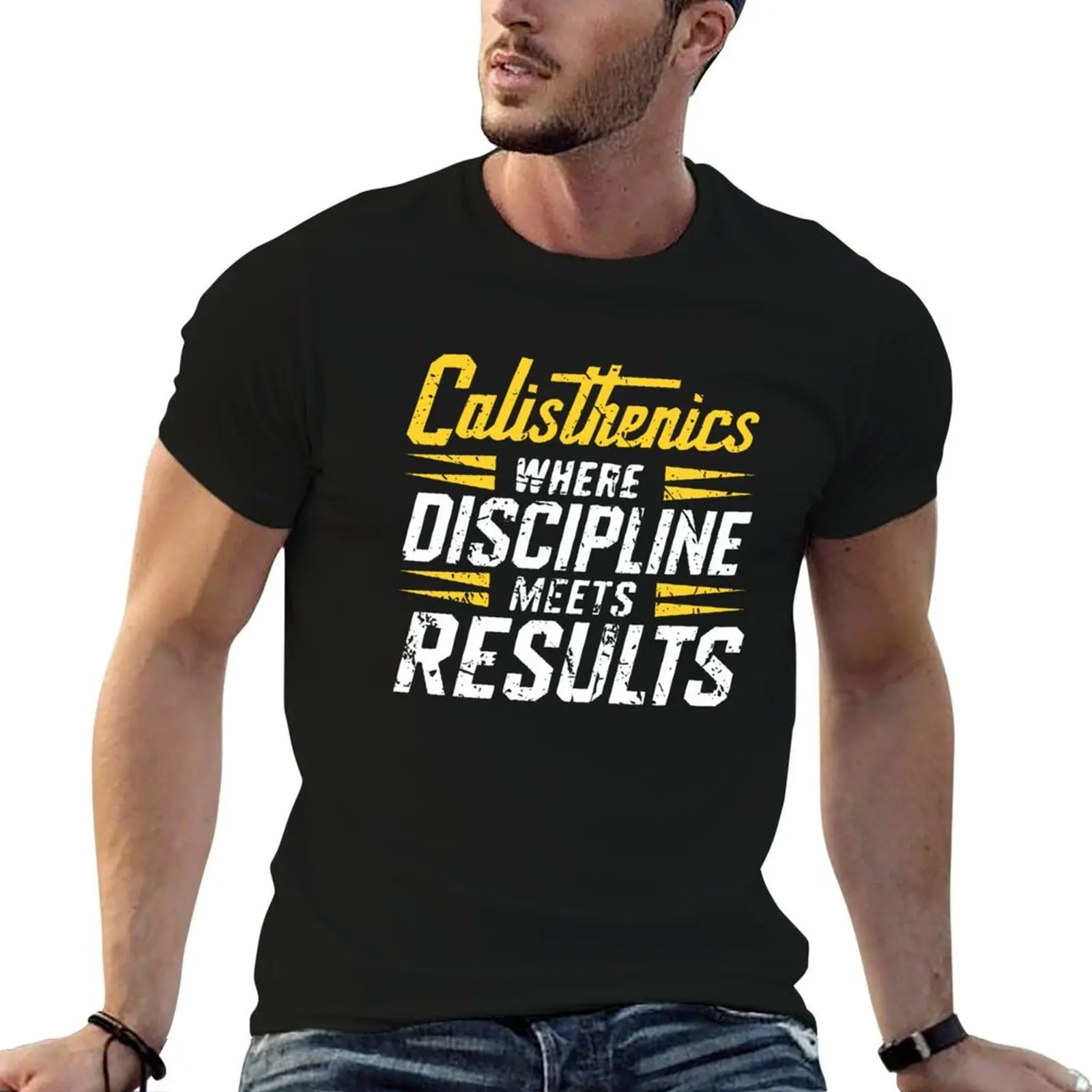 Calisthenics workout : Calisthenics: Where discipline meets results. T-Shirt t shirt man plain t shirts cotton 100% T-Shirt