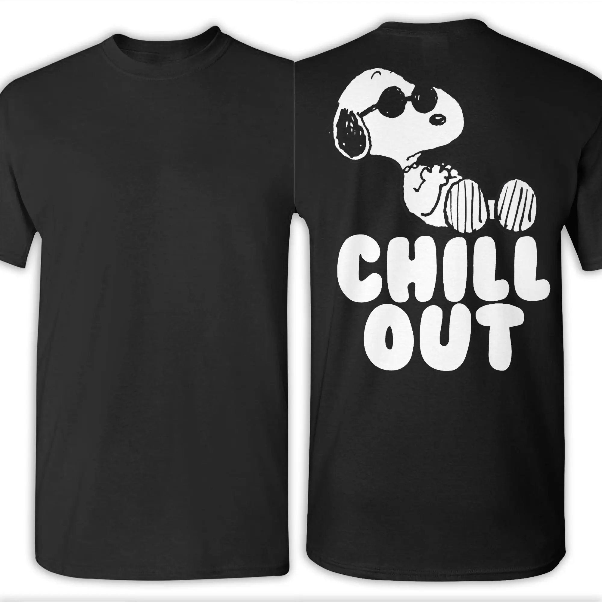 Men Women's Chill Out Snoopys T Shirt Cartoon 100% Cotton Clothes Vintage Short Sleeve Crewneck Tee Shirt Gift Idea T-Shirts
