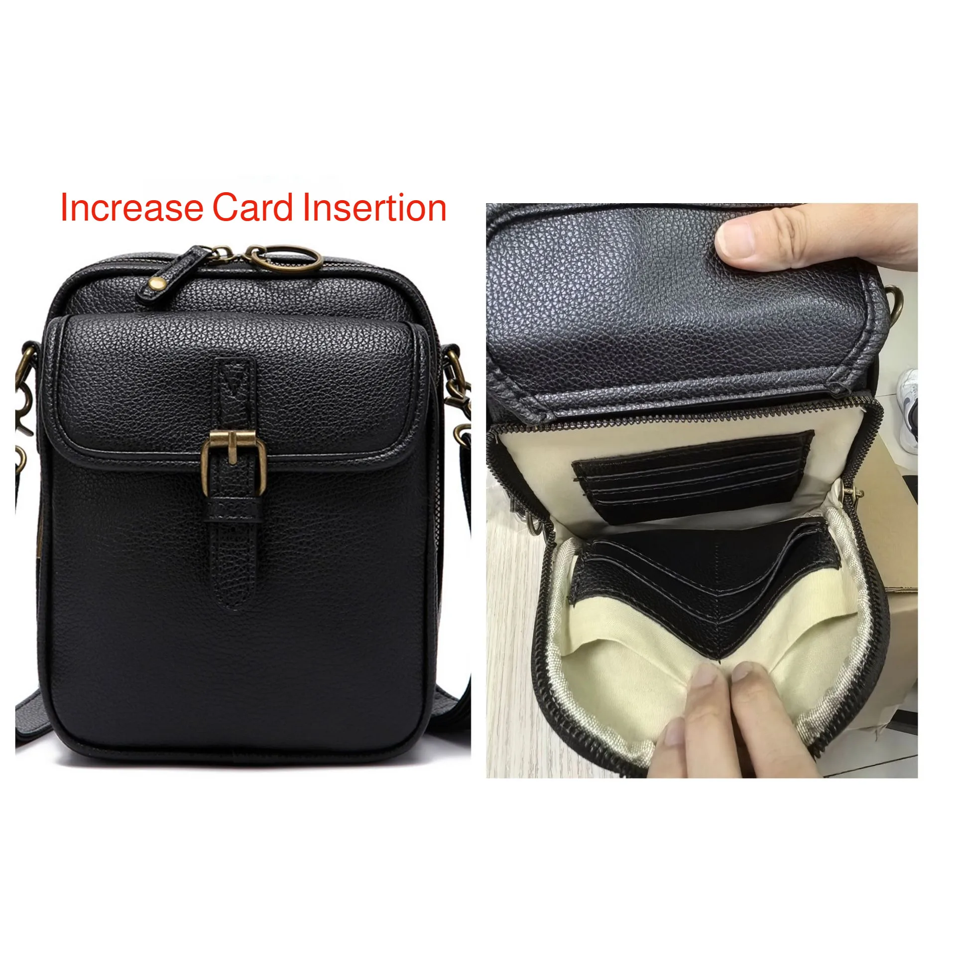 Unisex Casual Messenger Bag PU Leather Crossbody Bag Small Shoulder Phone Bag for Daily Use