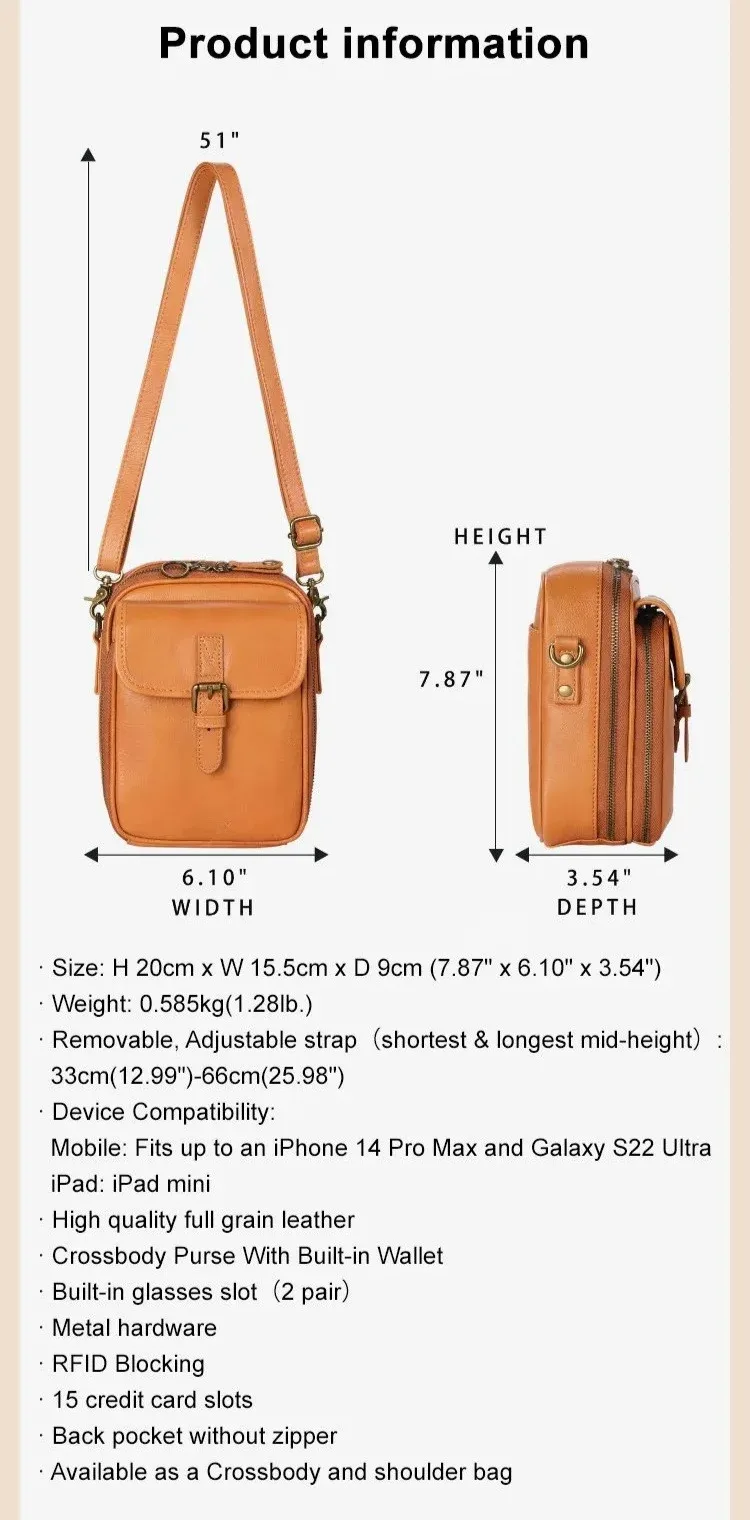 Unisex Casual Messenger Bag PU Leather Crossbody Bag Small Shoulder Phone Bag for Daily Use
