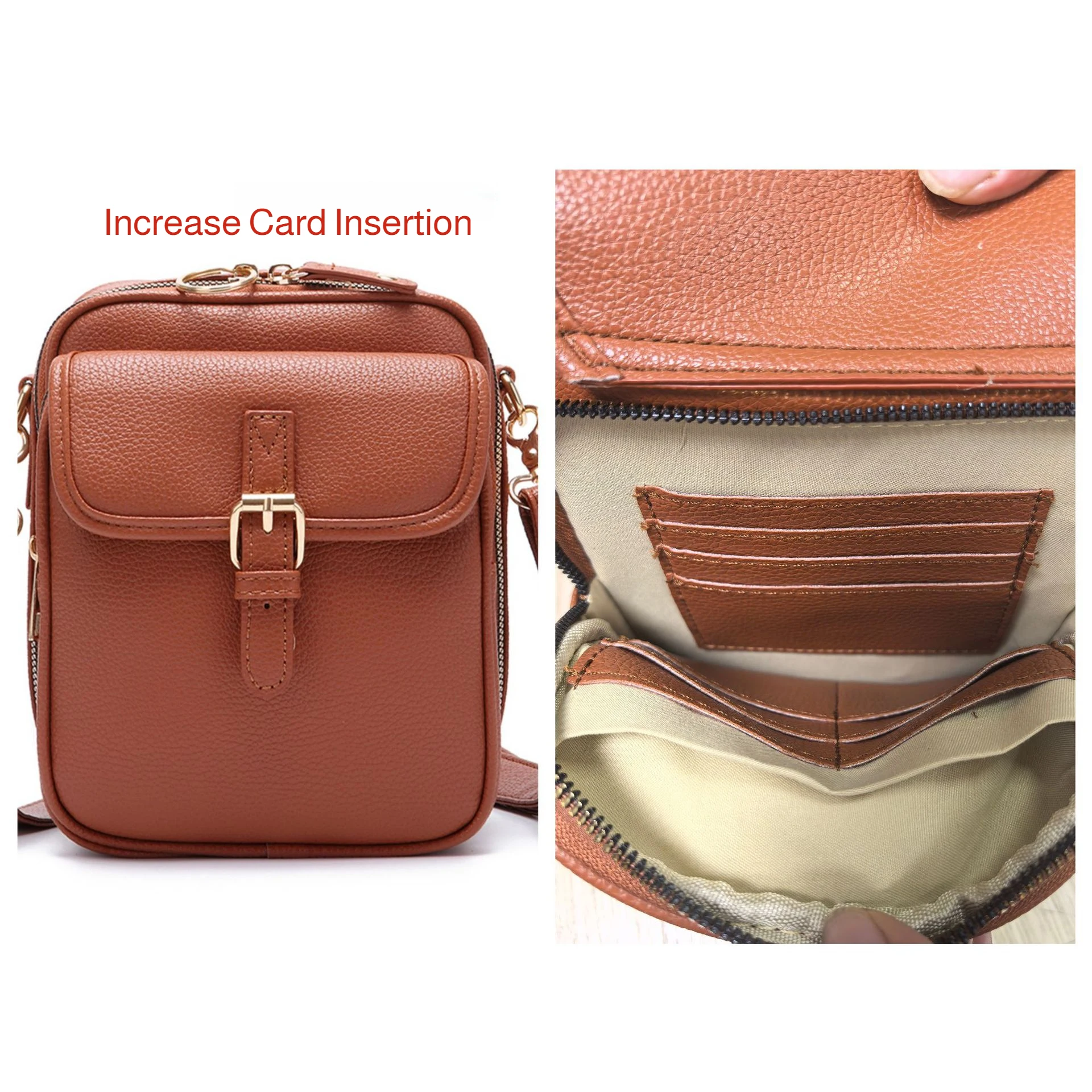 Unisex Casual Messenger Bag PU Leather Crossbody Bag Small Shoulder Phone Bag for Daily Use