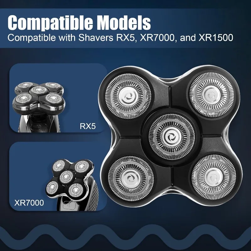 1/2/3/6Pcs Shaver Replacement Heads Compatible with Balder XR7000/XR1500/XR5 Head Shaver Model  Electric Shaving for Bald Men