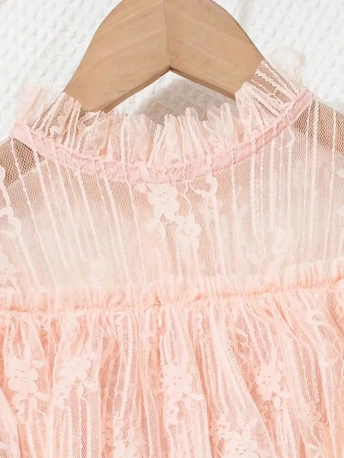 Korean fashion lace, solid color princess dress, slightly elastic, children's slim fit, popular style