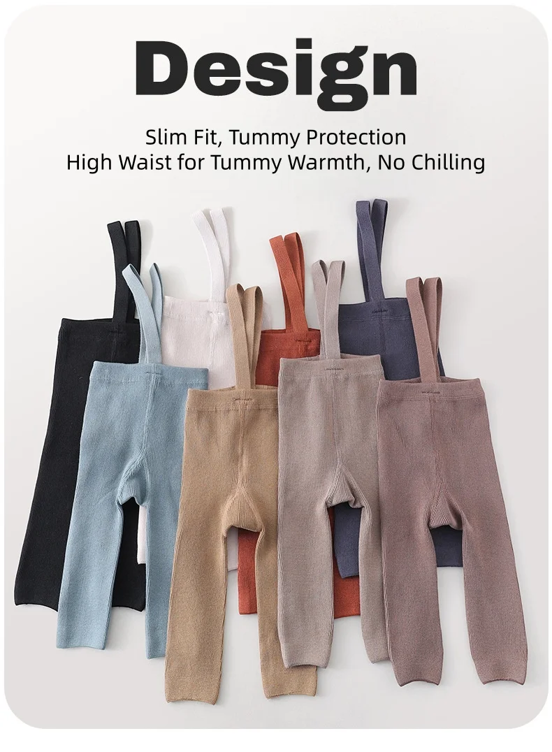 0-2T Newborn Baby Tights 8 Color Suspender Pants Soft Comfortable Leggings Infant Boys Girls Daily Pantyhose Clothing