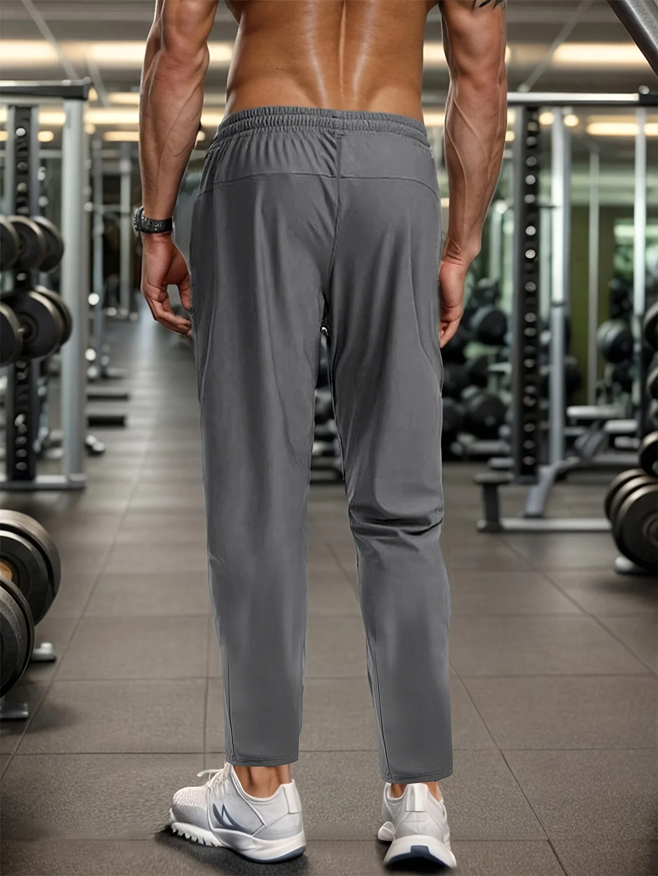 3pc Men's Casual Sports Pants Ice Silk Breathable And Refreshing Elastic Quick-Drying Sports Pants Man Football Summer Clothes