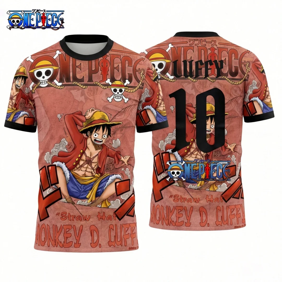 2026 One Piece Graphic T-shirt Japanese anime football jerseys Sports Dry Quickly Men's T-Shirt Children's Clothing Tee Woman
