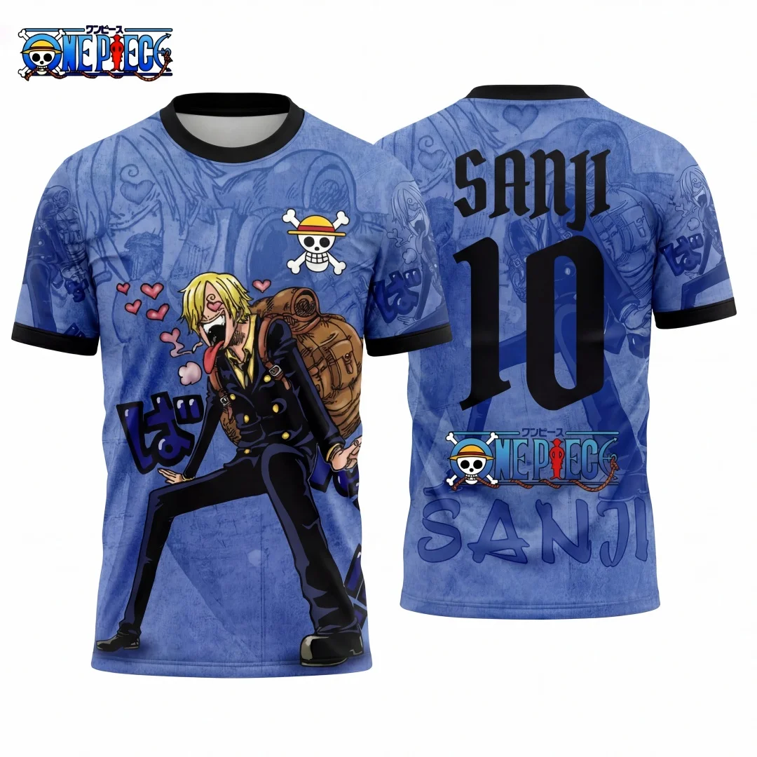 2026 One Piece Graphic T-shirt Japanese anime football jerseys Sports Dry Quickly Men's T-Shirt Children's Clothing Tee Woman