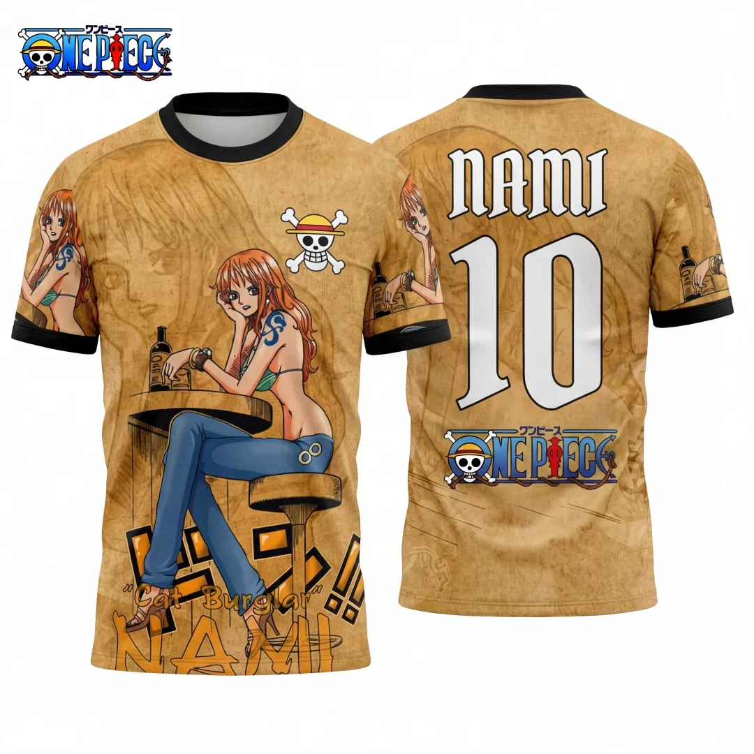 2026 One Piece Graphic T-shirt Japanese anime football jerseys Sports Dry Quickly Men's T-Shirt Children's Clothing Tee Woman