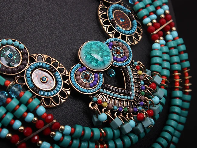 Fashion Bohemia Ethnic Style Handmade Necklaces Multilayer Beads Chains Necklace Women Jewelry Gifts