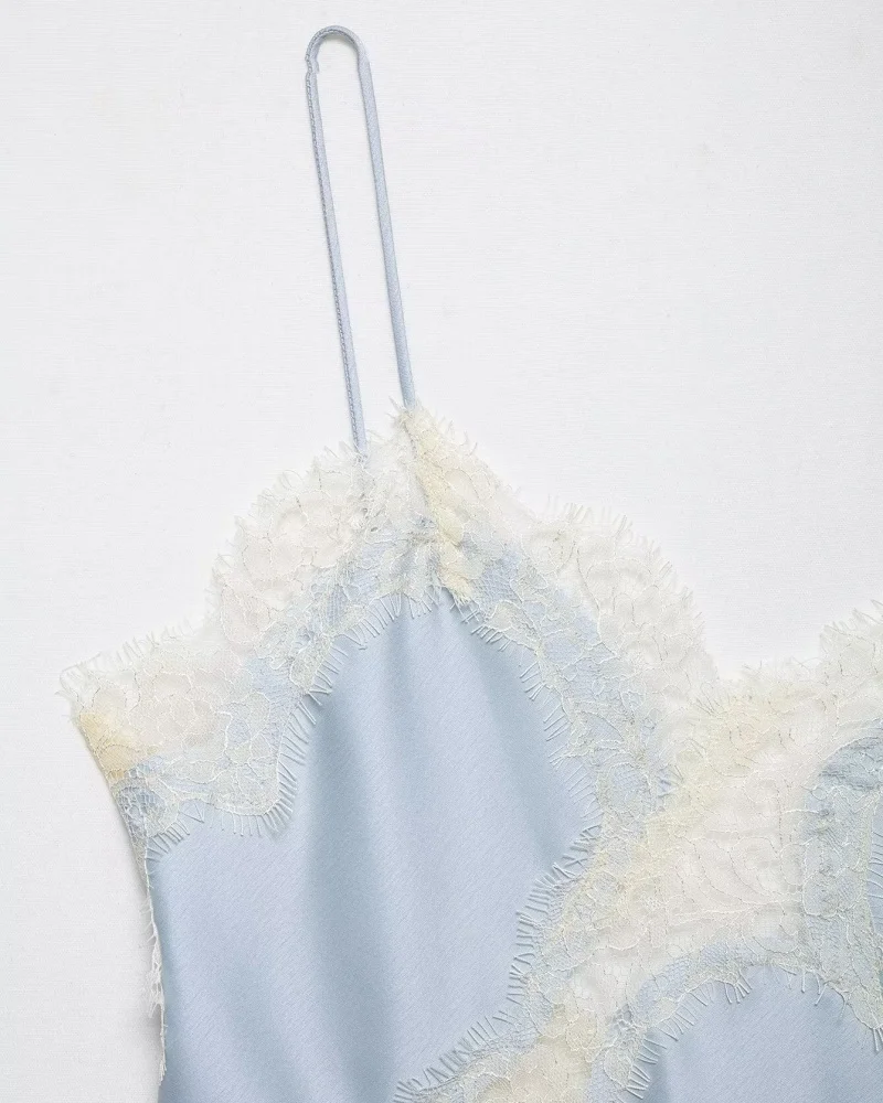 Women's Summer Asymmetrical Hem Lace Trim Cami Top, Sleeveless V Neck Satin Camisole, Casual Daily Wear Multiple Colors