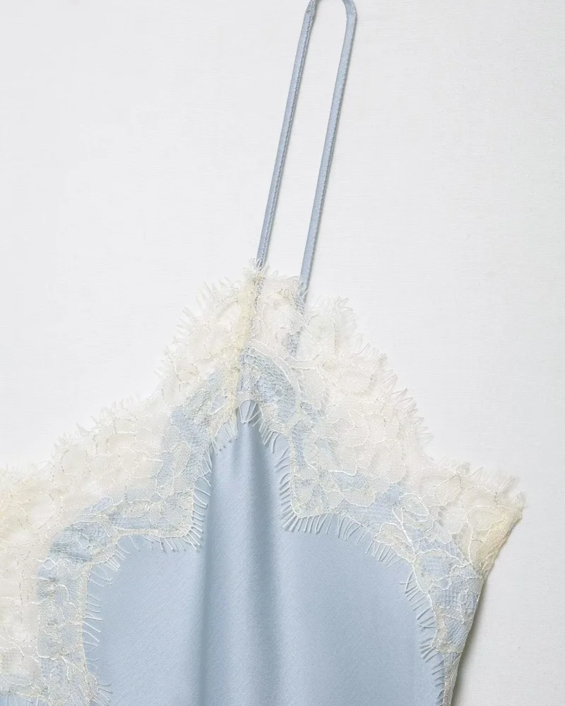 Women's Summer Asymmetrical Hem Lace Trim Cami Top, Sleeveless V Neck Satin Camisole, Casual Daily Wear Multiple Colors