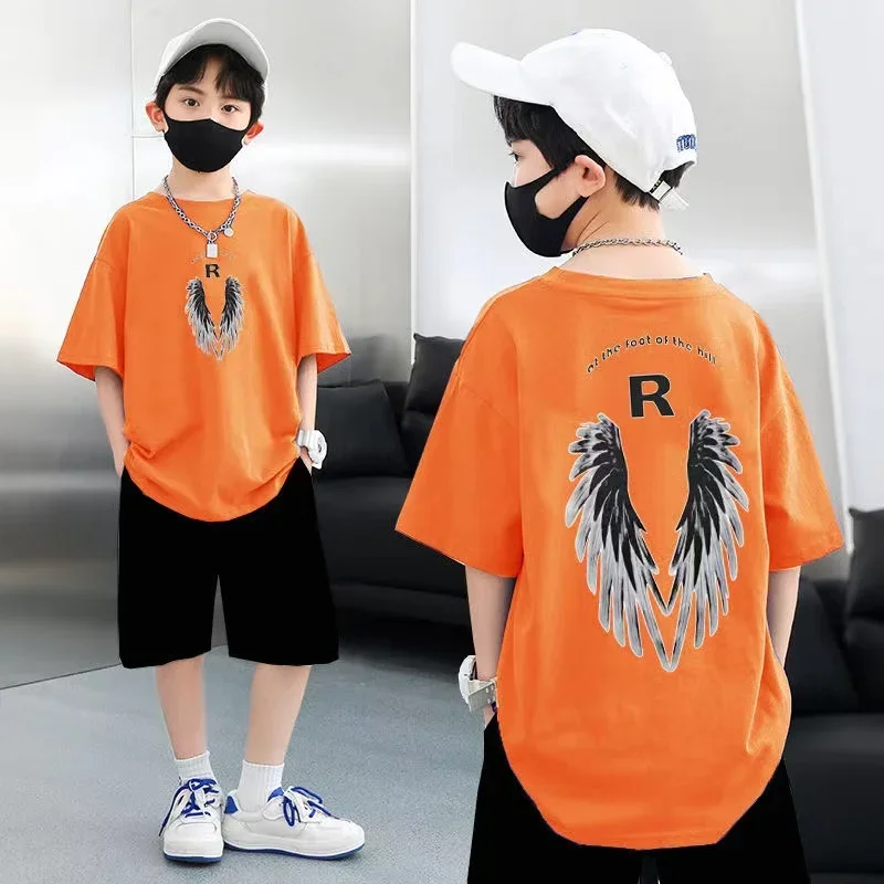 Nickelodeon Spring and Summer Multi-purpose Children's Pure Cotton T-shirt Soft and Skin-Friendly Large Size for Boys and Girls