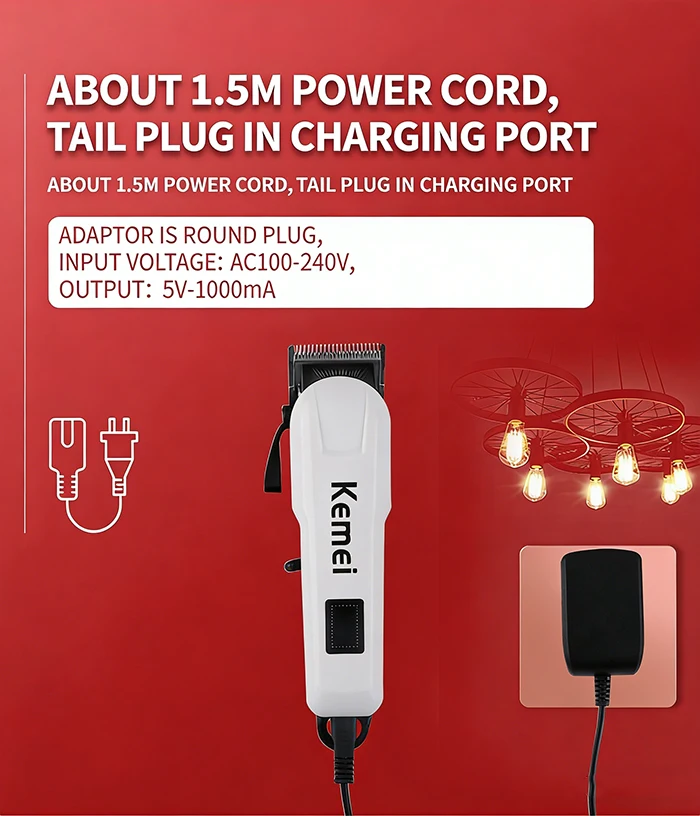 Kemei Hair Clipper Or Blade Hair Cut Maching Wireless Trimmer Men Professional Clipper Machine Rechargeable Hair Cut Barber 809A